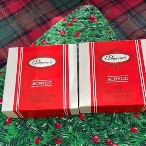 Lower Price!!Pimpernel Red and White Traditional Coasters